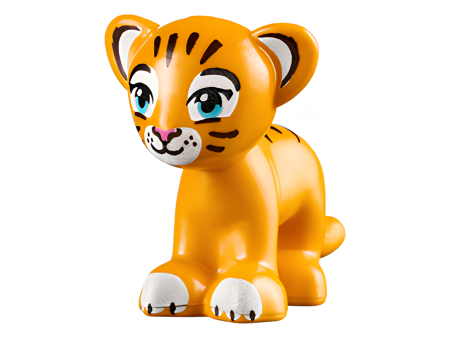 Львенок Lego Lion Tiger, Friends Elves, Baby Cub with Medium Azure Eyes, Dark Pink Nose (Rajah) 14734pb03 U